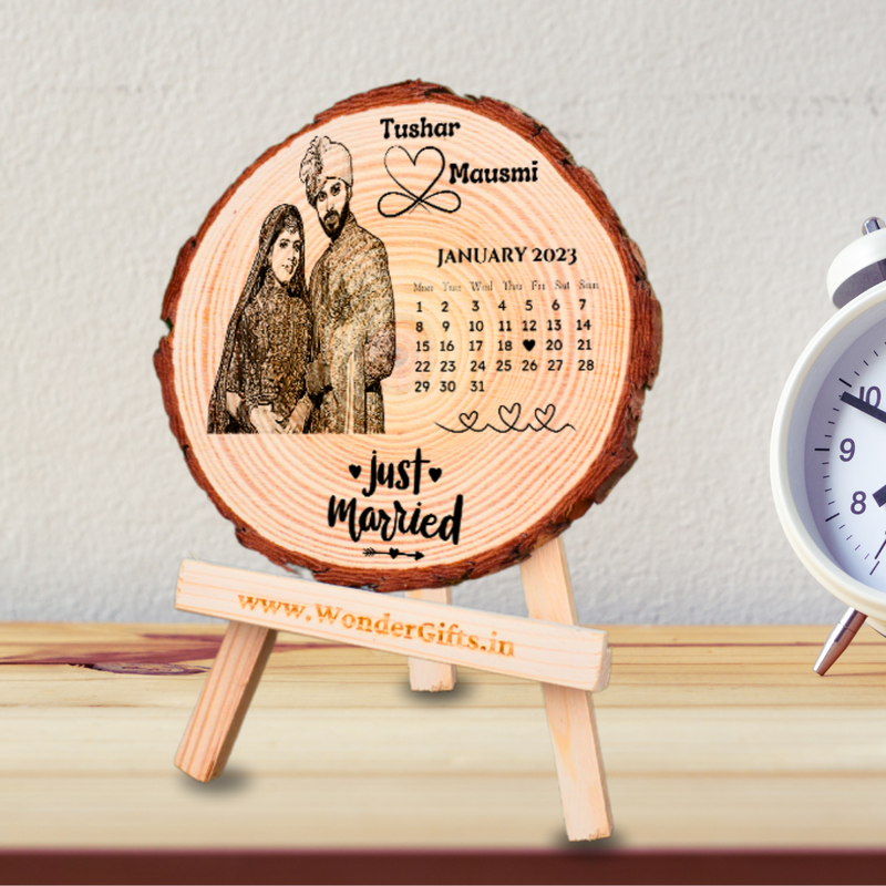 Personalised Round Wooden Slice - A Gift from the Heart (Design 8)