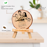 Personalised Round Wooden Slice - A Gift from the Heart (Design 2)