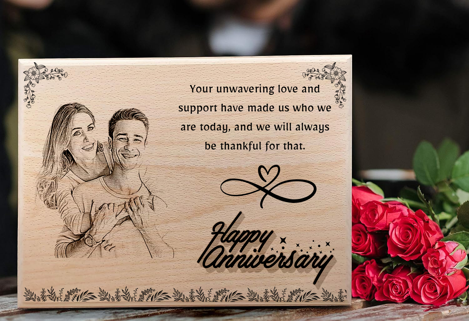 Custom Engraved Wooden Plaque - Cherish Memories Forever (Design2 ...