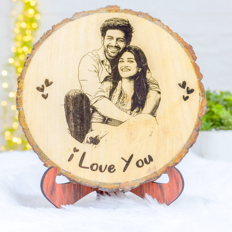 Personalised Wooden Slice - Best Gift Given from the Heart (Design 2)