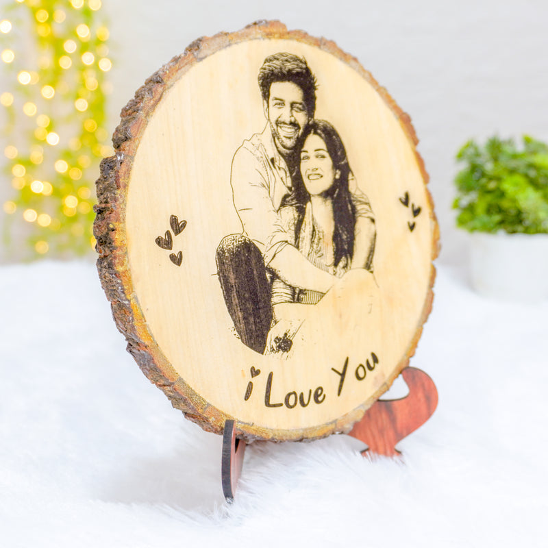 Personalised Wooden Slice - Best Gift Given from the Heart (Design 2)