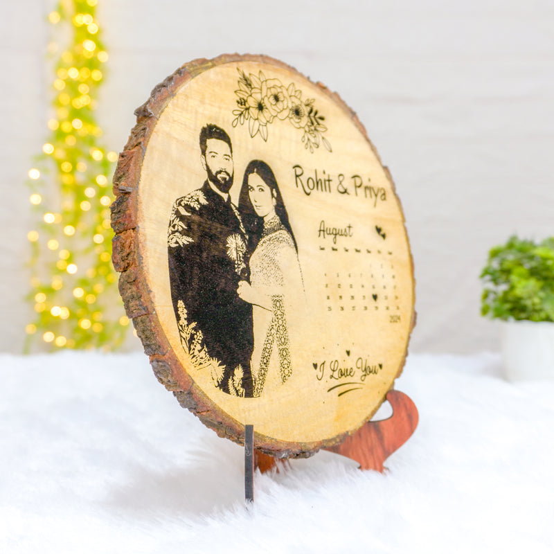 Personalised Wooden Slice - Best Gift Given from the Heart (Design 1)