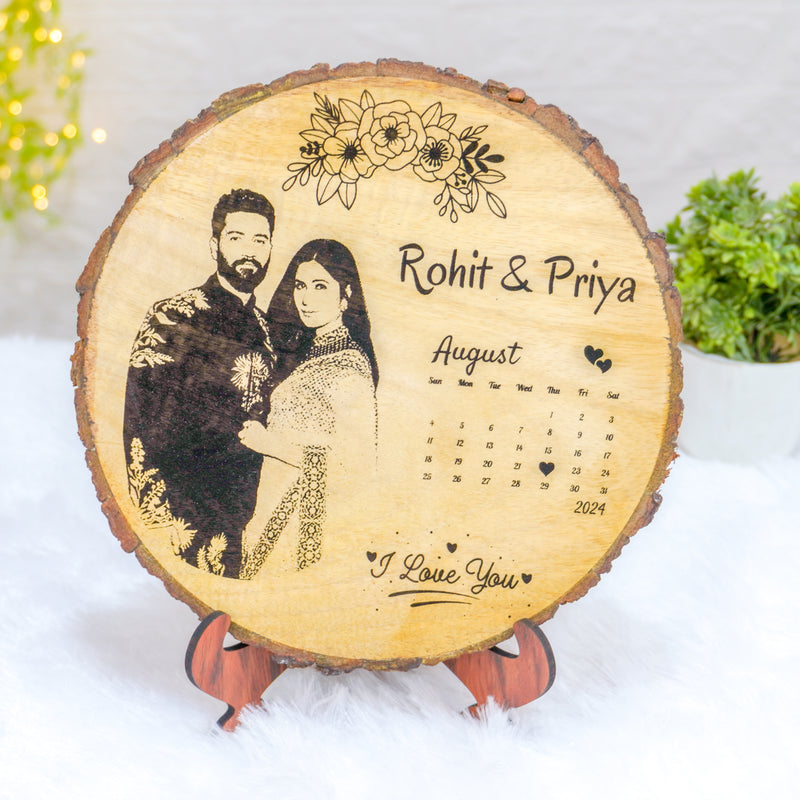 Personalised Wooden Slice - Best Gift Given from the Heart (Design 1)