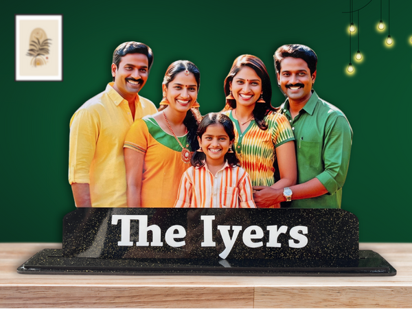 Family Photo Cutouts with Message | 12 inch Size | Super Glossy HD Print Quality