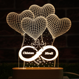 3D Illusion Lamp - Heart Shape with Names (4Heart)