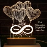 3D Illusion Lamp - Heart Shape with Names (4Heart)